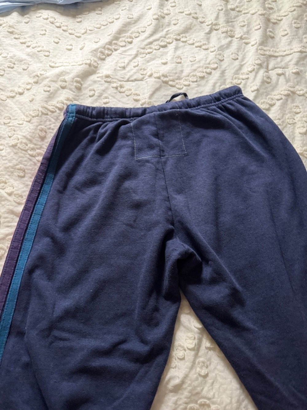 Aviator Nation Navy Joggers with Orange and Red Side Stripes - Picture 4 of 4
